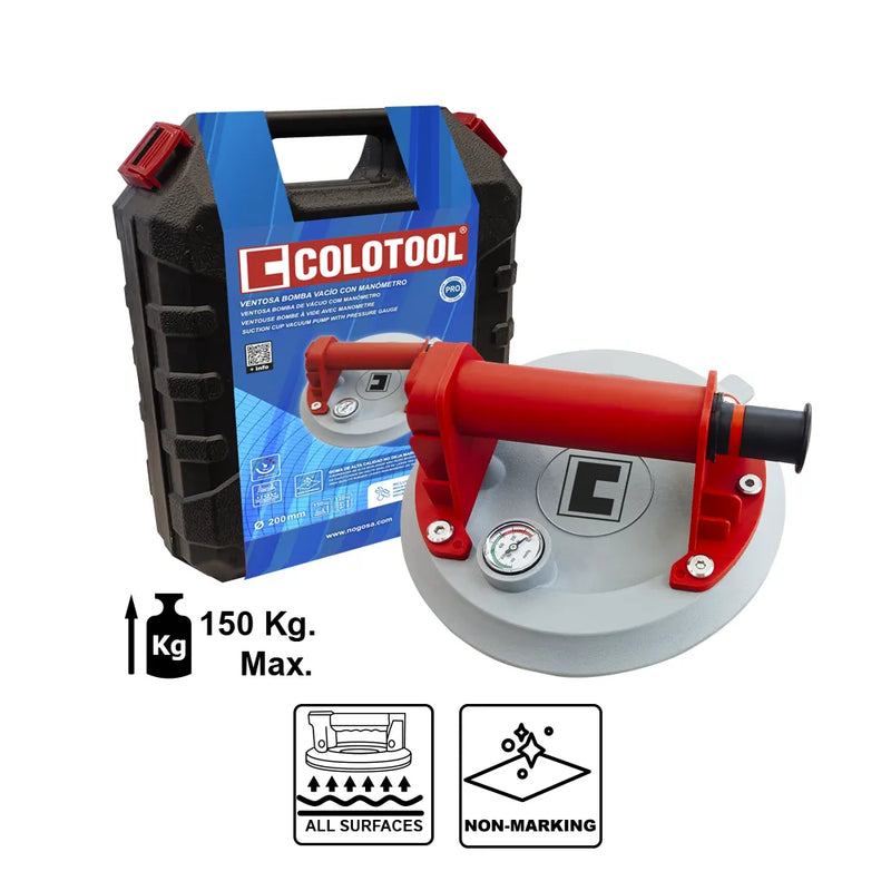 Ventosa bomba de vacío con manómetro