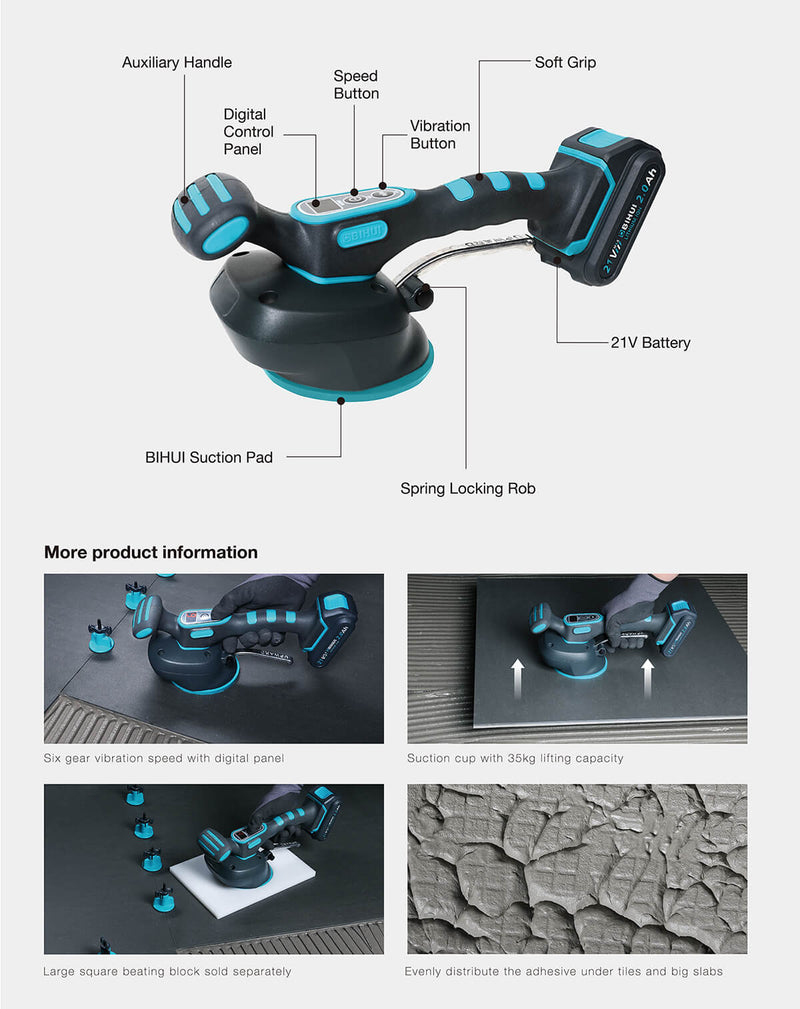 Niveladora automática con vibración y ventosa LFTBA BIHUI