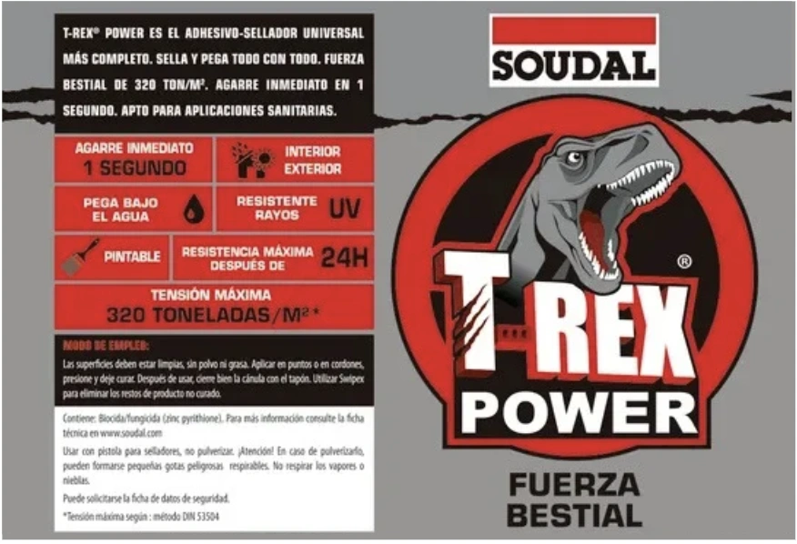 T-rex power soudal adhesivo y sellador en herramientas para alicatador