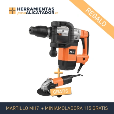 OFERTA martillo aeg MH7 con miniamoladora ws8 gratis